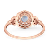 Art Deco Round Natural Stone Beaded Ring