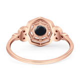 Art Deco Round Natural Stone Beaded Ring