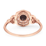 Art Deco Round Natural Stone Beaded Ring