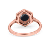 Vintage Style Round Natural Stone Hexagonal Ring