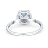 Vintage Style Round Natural Stone Halo Ring