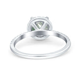Vintage Style Round Natural Stone Halo Ring