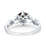 Round Natural Stone Leaf Vintage Style Ring