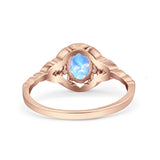 Floral Oval Natural Stone Wedding Ring
