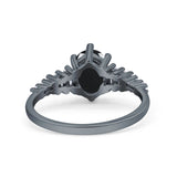 Oval Natural Stone Tapered Baguette Ring