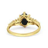 Oval Natural Stone Tapered Baguette Ring