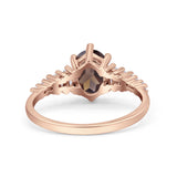 Oval Natural Stone Tapered Baguette Ring