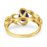 Pear Teardrop Leaf Vintage Style Ring