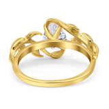 Pear Teardrop Leaf Vintage Style Ring