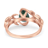 Pear Teardrop Leaf Vintage Style Ring