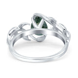 Pear Teardrop Leaf Vintage Style Ring