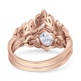 Vintage Oval Leaf Style Chevron Ring