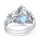 Vintage Oval Leaf Style Chevron Ring