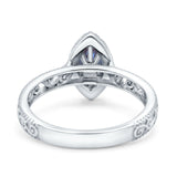 Marquise Halo Filigree Ring