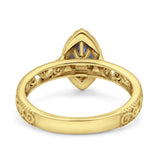 Marquise Halo Filigree Ring