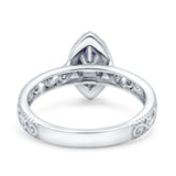 Marquise Halo Filigree Ring