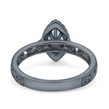 Marquise Halo Filigree Ring