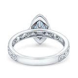 Marquise Halo Filigree Ring