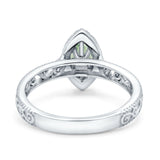 Marquise Halo Filigree Ring