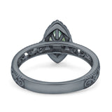 Marquise Halo Filigree Ring