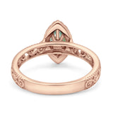 Marquise Halo Filigree Ring