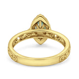 Marquise Halo Filigree Ring