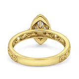 Marquise Halo Filigree Ring