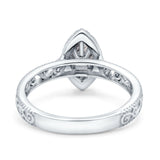 Marquise Halo Filigree Ring