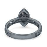 Marquise Halo Filigree Ring