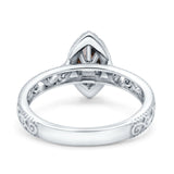 Marquise Halo Filigree Ring