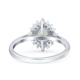 Art Deco Oval Halo Floral Ring