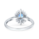 Art Deco Oval Halo Floral Ring