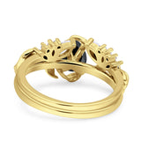 Teardrop Pear Leaf Style Ring