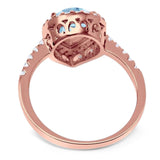 Pear Teardrop Natural Stone Halo Ring