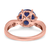 Art Deco Round Natural Stone Promise Ring