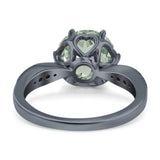 Art Deco Round Natural Stone Promise Ring