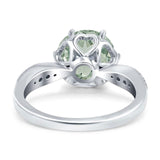 Art Deco Round Natural Stone Promise Ring