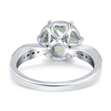 Art Deco Round Natural Stone Promise Ring