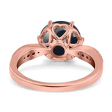Art Deco Round Natural Stone Promise Ring