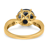 Art Deco Round Natural Stone Promise Ring