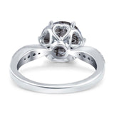 Art Deco Round Natural Stone Promise Ring