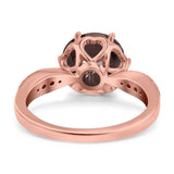 Art Deco Round Natural Stone Promise Ring