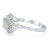 Round Natural Stone Floral Ring