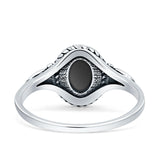 Twisted Rope Leaf Oxidized Ring