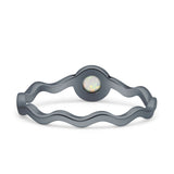Solitaire Oxidized Ring