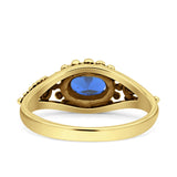 Petite Dainty Vintage Style Oval Thumb Ring Statement Fashion Oxidized Solid 925 Sterling Silver