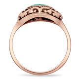 Oxidized Heart Turquoise Filigree Ring
