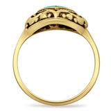 Oxidized Heart Turquoise Filigree Ring