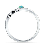 Oxidized Flower Filigree Ring
