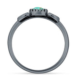 Round Turquoise Moon Ring